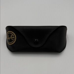Ray-Ban Black Leather Sunglasses Case with Eyeglass Wipe